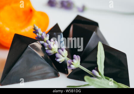 Cioccolato praline stampato. Foto Stock