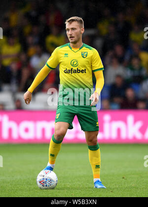 Norwich City's Tom Trybull durante la pre-stagione amichevole a Kenilworth Road, Luton. Foto Stock