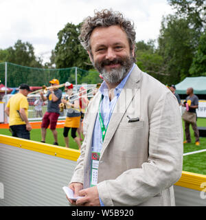 Cardiff, Galles. 27 Luglio, 2019. Squadre di calcio da più di cinquanta paesi competere in senzatetto World Cup a Cardiff iconici Bute Park, il Galles, UK Credit: Tracey Paddison/Alamy Live News Foto Stock