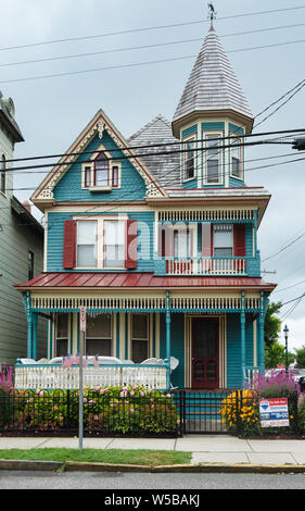 Storico di case vittoriane e bed and breakfast in Cape May, New Jersey, USA. Foto Stock