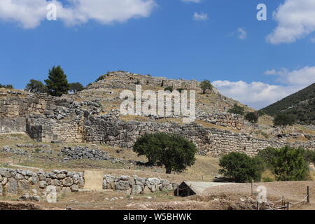 Micene, Grecia - 24 Luglio 2019: Il sito archeologico della città antica di Micene in Argolide Foto Stock