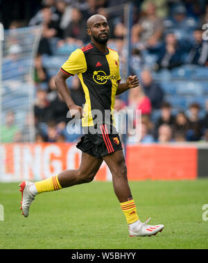 Londra, Regno Unito. 27 Luglio, 2019. Dimitri Foulquier di Watford durante la pre-stagione amichevole tra QPR & Watford a Loftus Road Stadium, Londra, Inghilterra il 27 luglio 2019. Foto di Andy Rowland. Credito: prime immagini multimediali/Alamy Live News Foto Stock