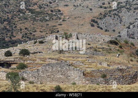 Micene, Grecia - 24 Luglio 2019: Il sito archeologico della città antica di Micene in Argolide Foto Stock