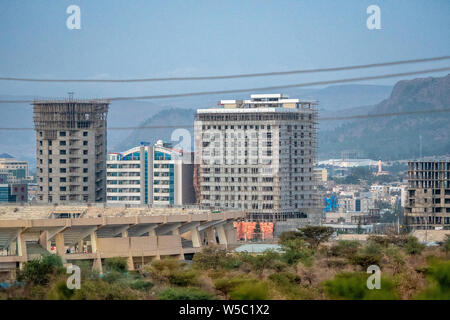 Edifici in costruzione, Mekele, Etiopia. Mekele, Etiopia Foto Stock