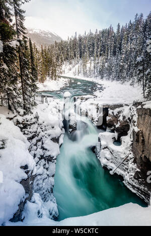 Sunwapta Falls a Parco Nazionale di Banff, Canada. Foto Stock
