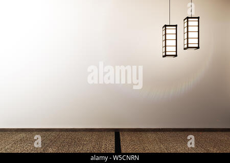Mock up, appositamente progettata in stile giapponese, stanza vuota. Il rendering 3D Foto Stock