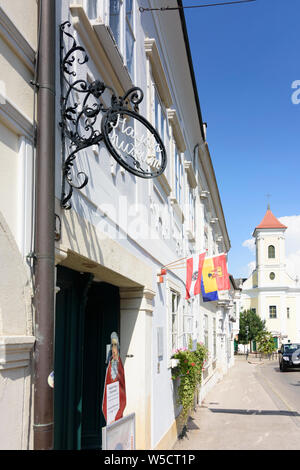 Eisenstadt: museo Haydn-Haus di Joseph Haydn, la chiesa e il monastero francescano di San Michele in Neusiedler See (lago di Neusiedl), Burgenland, Austria Foto Stock