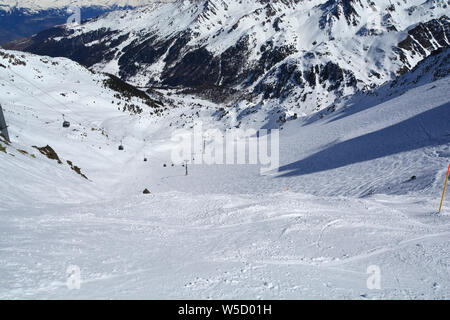 Ripido sci fuoripista in Verbier, Svizzera Foto Stock