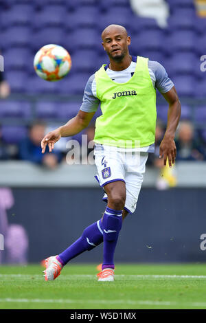 Anderlecht, Belgio. 28 Luglio, 2019. Vincent Kompany di Anderlecht in azione durante la Jupiler Pro League Match Day 1 tra RSC Anderlecht e Kv Oostende sulla luglio 28, 2019 in Anderlecht, Belgio . Credito: Pro scatti/Alamy Live News Foto Stock