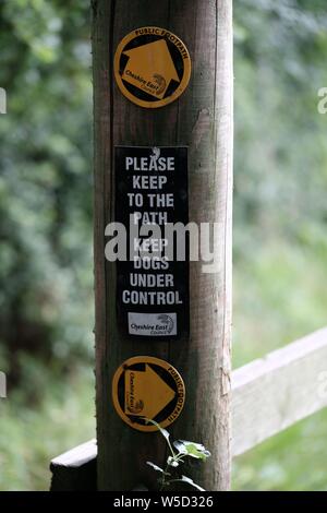 Stili di diritti pubblici di modo, sentiero pubblico. Foto Stock