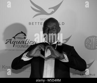 CANNES, Francia - 18 Maggio: Jimmy Jean-Louis assiste l'impatto dell'oceano di gala il giorno durante il Principato di Monaco Mondo Migliore Forum (Mickael Chavet) Foto Stock