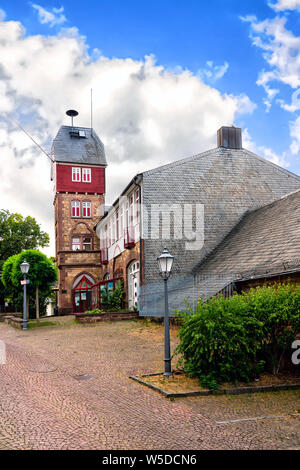 La gioventù e il centro culturale (ex caserma dei vigili del fuoco) a Bad Wildungen, Germania Foto Stock