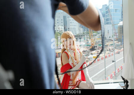 Hong Kong, Cina. 28 Luglio, 2019. Un cosplayer prende parte all'Hong Kong animazione, Cina, 28 luglio 2019. Credito: Wu Xiaochu/Xinhua/Alamy Live News Foto Stock