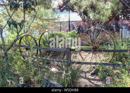 Ruota di carro decorazione Foto Stock