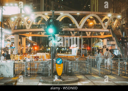 Hong Kong- 28 Luglio 2019: manifestanti sono occupati la Causeway Bay di Hong Kong per protestare contro la Hong Kong il diritto di estradizione. Foto Stock