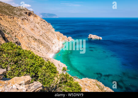 Isola di Amorgos, Cicladi Mar Egeo, Grecia. Foto Stock