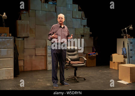 Edimburgo, Scozia. Regno Unito. Il 28 luglio 2019. Premere il tasto di chiamata di provare da David Edgar nella traversa Festival 2019 come una parte di Edinburgh Fringe Festival. Nella foto: David Edgar. Andrew Eaton/Alamy Live News. Foto Stock