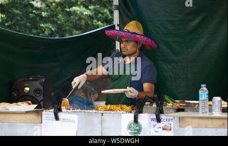 Mexican street food fornitore su London South Bank Foto Stock