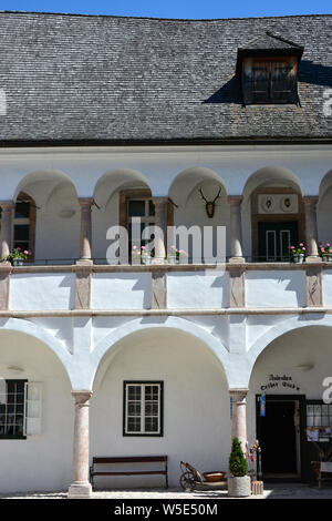 Schloss Ort, Lago, Castello Seeschloss Ort, Gmunden Austria, Europa Foto Stock