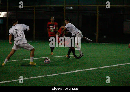 Salvador, Brasile. 26 Luglio, 2019. Corrispondenza tra Vitória Camaçari F7 12x2 Santa Cruz, match validi per il Round 16 del Bahia FUT7 campionato. Credito: Márcio Roberto/FotoArena/Alamy Live News Foto Stock