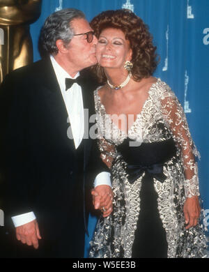 Marcello Mastroianni Sophia Loren 1993 foto di Michael Ferguson/il PHOTOlink Foto Stock