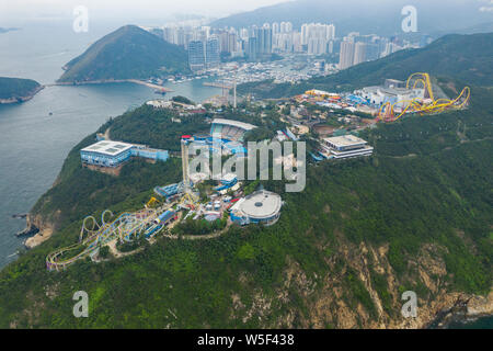 Vista aerea dell'Ocean Park di Hong Kong Foto Stock