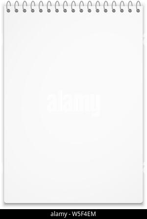 Notebook verticale mockup ombra su sfondo trasparente con posto per la vostra immagine, testo Illustrazione Vettoriale