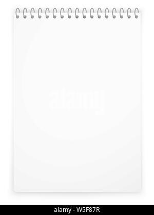 Notebook verticale mockup ombra su sfondo trasparente con posto per la vostra immagine, testo Illustrazione Vettoriale