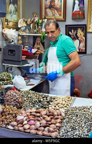 Il magnifico pesce e mercato della carta in Andalusia Malaga, Spagna Foto Stock