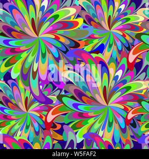 Vector seamless pattern con fiori stilizzati o luci di fuochi d'artificio. Illustrazione Vettoriale