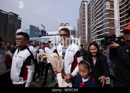 L'argentino pensionati calciatore Gabriel Batistuta partecipa a un evento per il mondo IFDA serie Legends - leggende del calcio Cup - Cina 2019 a Chengdu Foto Stock