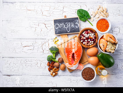 Prodotti fonti di Omega-3 Foto Stock