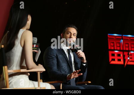 Attore e cantante Zachary Levi partecipa ad un evento di Premiere per il suo film "hazam!" a Pechino in Cina, 25 marzo 2019. Foto Stock