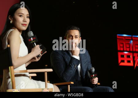 Attore e cantante Zachary Levi partecipa ad un evento di Premiere per il suo film "hazam!" a Pechino in Cina, 25 marzo 2019. Foto Stock
