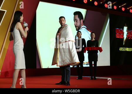 Attore e cantante Zachary Levi partecipa ad un evento di Premiere per il suo film "hazam!" a Pechino in Cina, 25 marzo 2019. Foto Stock