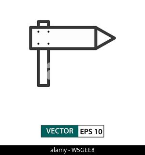 Icona di orientamento. Lo stile di contorno. Isolato su sfondo bianco. Illustrazione vettoriale EPS 10 Illustrazione Vettoriale