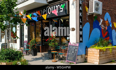 Quartiere cafe, Villeray street , Montreal Foto Stock