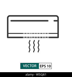 Aria condizionata icona. Lo stile di contorno. Isolato su sfondo bianco. Illustrazione vettoriale EPS 10 Illustrazione Vettoriale