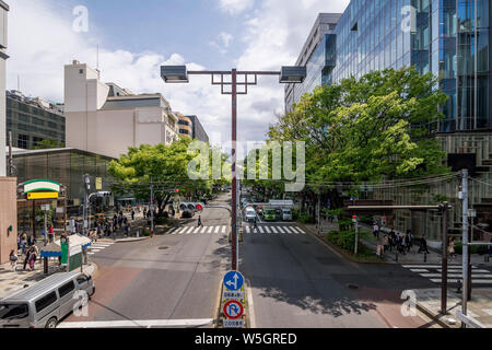 Bellissima vista del famoso Omotesando shopping street in un quartiere centrale di Tokyo, Giappone Foto Stock