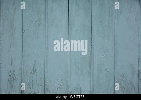 Blue Barn parete in legno fasciame ampia consistenza. Vecchio assicelle di legno rustico sfondo squallido. La vernice pelata Azure alterò la superficie isolata. Foto Stock