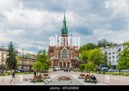 San Giuseppe chiesa nella storica ex ghetto ebraico di Podgorze, Cracovia, in Polonia, in Europa Foto Stock