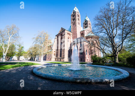 La Cattedrale di Speyer, Sito Patrimonio Mondiale dell'UNESCO, Speyer, Renania-Palatinato, Germania, Europa Foto Stock