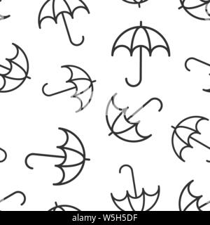 Icona ombrello seamless pattern sfondo. Ombrellone illustrazione vettoriale bianco su sfondo isolato. Ombrella concetto di business. Illustrazione Vettoriale