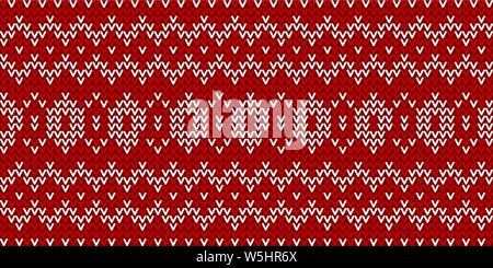 Tradizionali di Natale seamless pattern d'inverno. Rosso e bianco maglia sfondo geometrico. Illustrazione Vettoriale Illustrazione Vettoriale