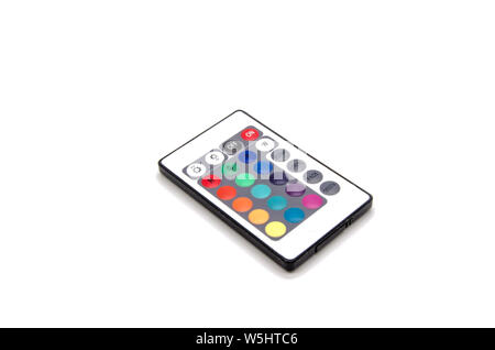 Colore universale con controllo multi-pulsanti colorati su sfondo bianco isolato Foto Stock
