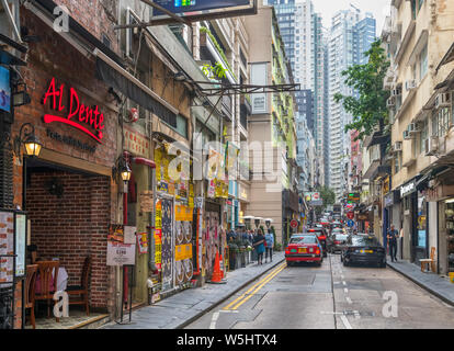 Staunton Street nel quartiere di SoHo, centrale, Isola di Hong Kong, Hong Kong, Cina Foto Stock