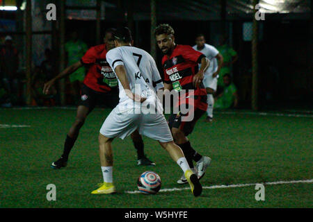 Salvador, Brasile. 26 Luglio, 2019. Corrispondenza tra Vitória Camaçari F7 12x2 Santa Cruz, match validi per il Round 16 del Bahia FUT7 campionato. Credito: Márcio Roberto/FotoArena/Alamy Live News Foto Stock