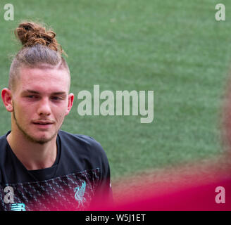 Edinburgh, Regno Unito. 28 Luglio, 2019. BT Murrayfield Stadium, Edimburgo, Scozia, Regno Unito Domenica 28 Luglio 2019 Immagine mostra il Liverpool Football Club nuova firma 16-anno-vecchio winger Harvey Elliott che ha firmato da Fulham. Ha giocato alla fine del match contro il Napoli. Credito: Phil wilkinson/Alamy Live News Foto Stock