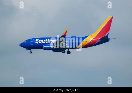 Orlando, Florida. Luglio 09, 2019 . Southwest Airlines che arrivano all'Aeroporto Internazionale di Orlando Foto Stock