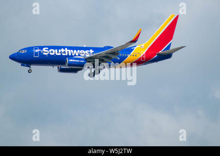 Orlando, Florida. Luglio 09, 2019 . Southwest Airlines che arrivano all'Aeroporto Internazionale di Orlando Foto Stock